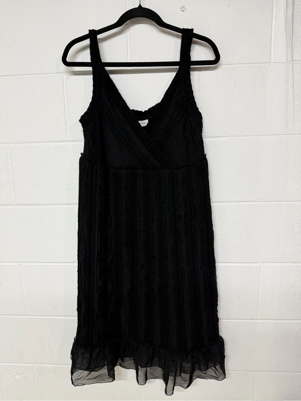 Calvin Klein Black Sleeveless V-Neck Midi Dress